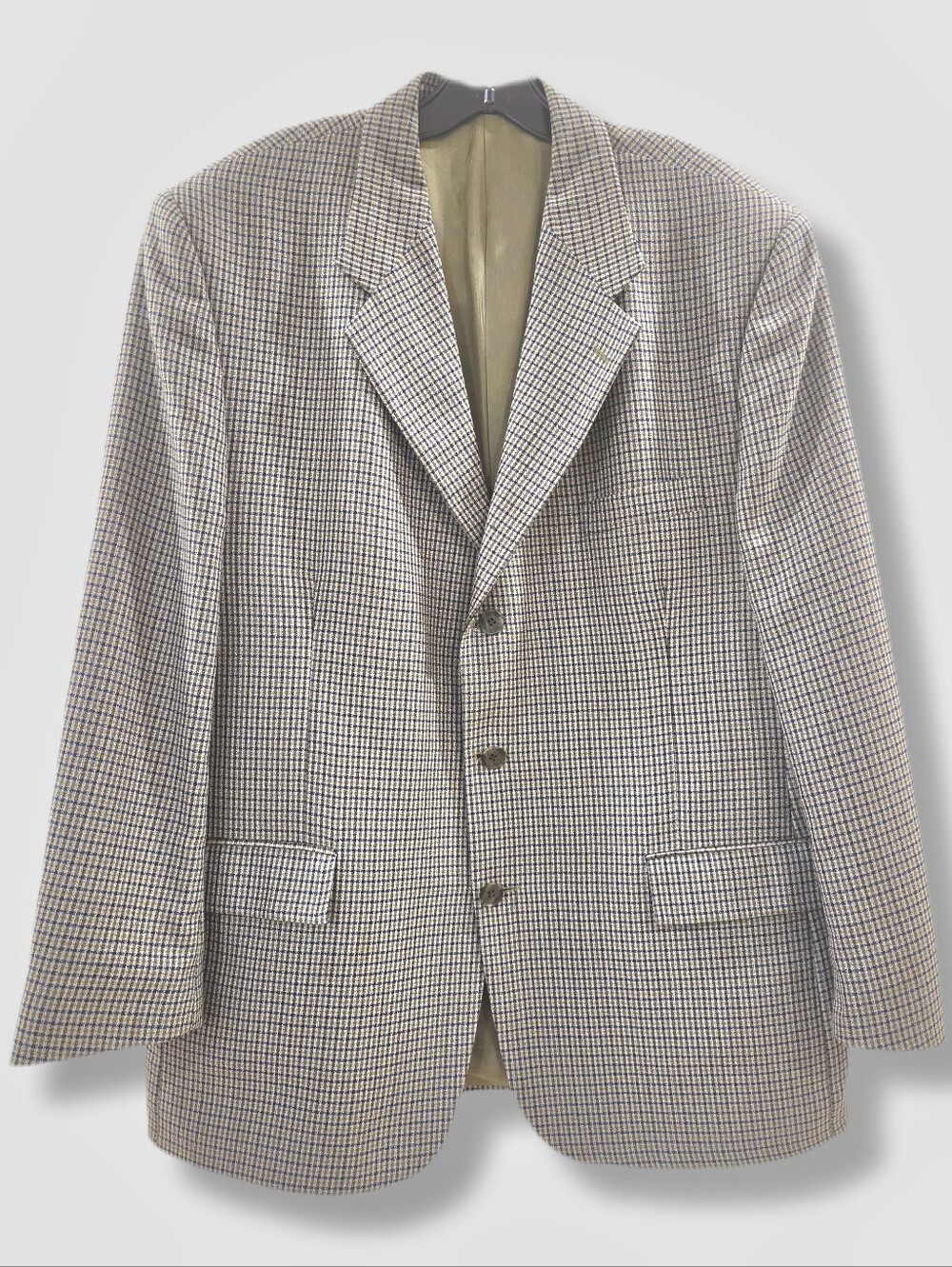 Vintage Wool Blazer Classic Preppy Check, Embassy Row Canada, Unisex XL Men